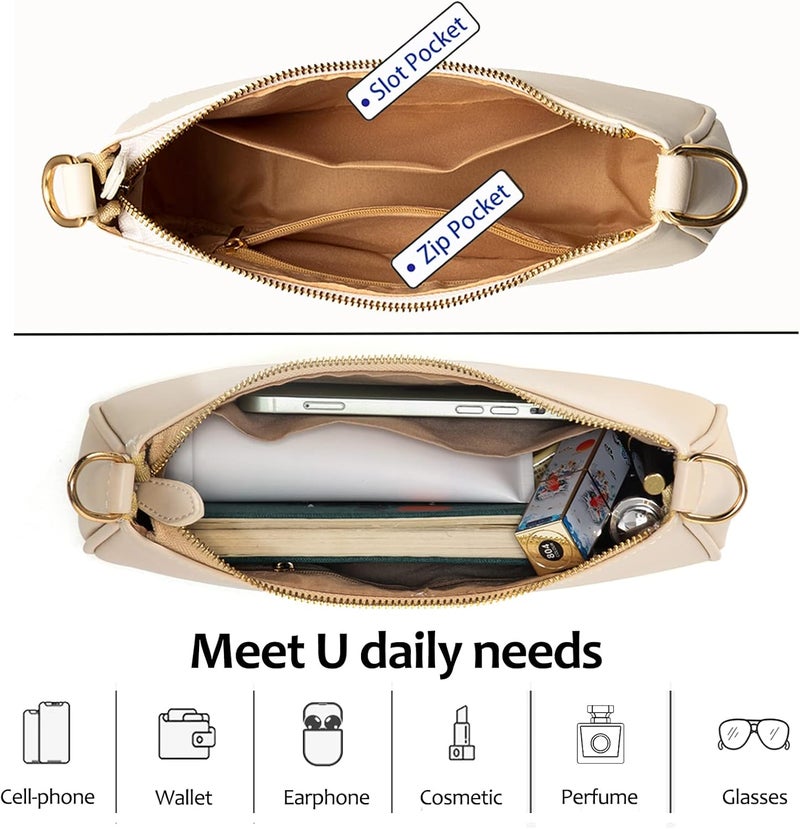 VODIU Clutch Tote Handbags with 2 Removable Straps and Zipper Closure Crossbody Bags Shoulder Purse Handbag for Women - Image 4